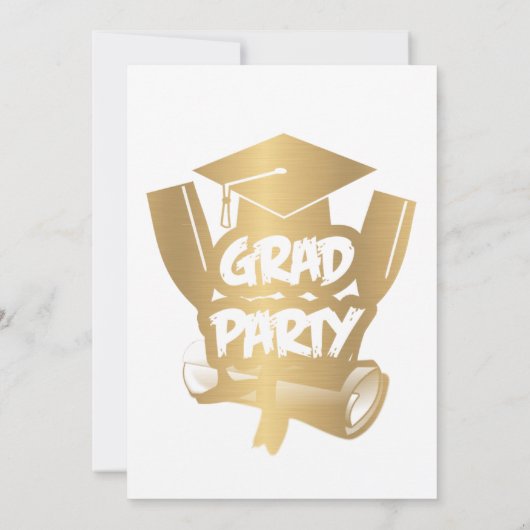 Moderne Gold Foil Stylish Script Graduation Party Einladung (Rückseite)