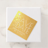 Moderne Gold Foil Wedding rettet das Datum Geschenkanhänger (Mit Box)