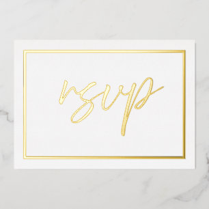 Moderne Gold Foil Wedding RSVP Foil Einladung