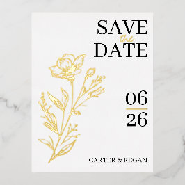 Moderne Gold Foil Wedding Save the Date Card Folien Feiertagspostkarte