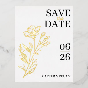 Moderne Gold Foil Wedding Save the Date Card Folien Feiertagspostkarte