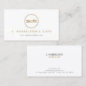 MODERNE GOLD FORK & KNIFE LOGO Business Card Visitenkarte (Vorne/Hinten)