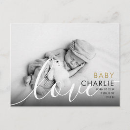 Moderne Gold-Foto-Baby-Geburt-Dankeschön Postkarte