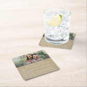 Moderne Gold Foto Fun Fakten Hochzeiten Rechteckiger Pappuntersetzer (Vor Ort)