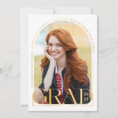 Moderne Gold Foto Graduation Party Einladung (Vorderseite)