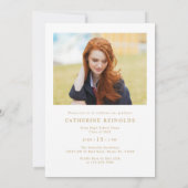 Moderne Gold Foto Graduation Party Einladung (Rückseite)