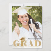 Moderne Gold Foto Graduation Party Einladung (Vorderseite)