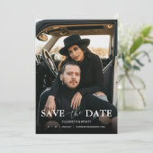 Moderne Gold Foto Hochzeit Save The Date (Stehend Vorderseite)