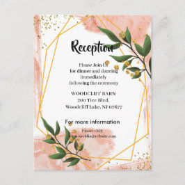 Moderne Gold Frame Elfenbeingrüne Floraler Rezepti Ankündigungspostkarte