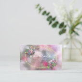 Moderne Gold Frame Wasserfarbe Abstrakte Blume Chi Visitenkarte (Stehend Vorderseite)