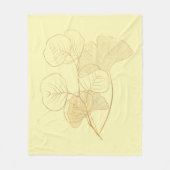 Moderne Gold Gingko-Blätter Fleecedecke (Vorderseite)