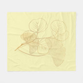 Moderne Gold Gingko-Blätter Fleecedecke (Vorderseite (Horizontal))