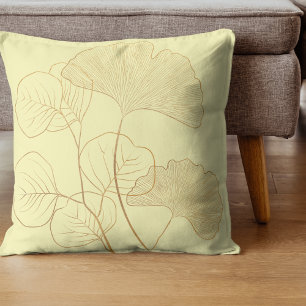 Moderne Gold Gingko-Blätter Kissen