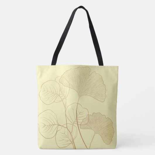 Moderne Gold Gingko-Blätter Tasche (Vorderseite)