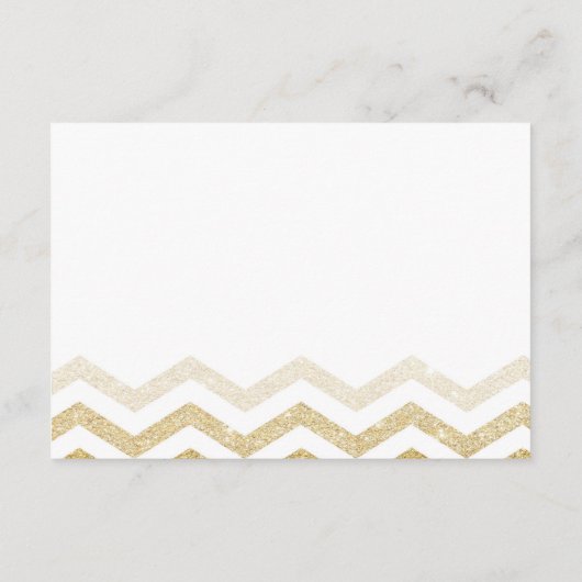 Moderne Gold Glamour Zickzack Information Card Begleitkarte (Rückseite)