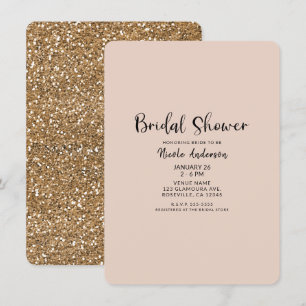 Moderne Gold Glitter Glam Brautparty Einladung