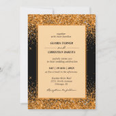 Moderne Gold-Glitter-Hochzeitseinladung Einladung (Vorderseite)