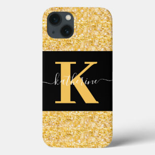 Moderne Gold Glitter Monogramm Case-Mate iPhone Hü Hülle