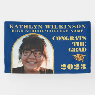 Moderne Gold Glitzer Arch Foto Graduation Party Banner
