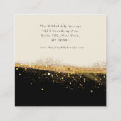 Moderne Gold Glitzer Black and Beige Business Card Quadratische Visitenkarte (Rückseite)