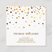 Moderne Gold Glitzer Confetti Imitate Fossilienmus Quadratische Visitenkarte (Rückseite)