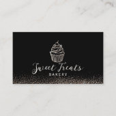 Moderne Gold Glitzer Cupcake Konditorei Süßgebäck Visitenkarte (Vorderseite)