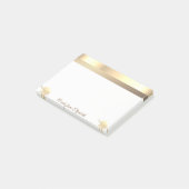 Moderne Gold Glitzer Elefanten - Personalisiert Post-it Klebezettel (angewinkelt)