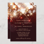 Moderne Gold Glitzer Glitzern Elegante Hochzeit Einladung (Vorne/Hinten)