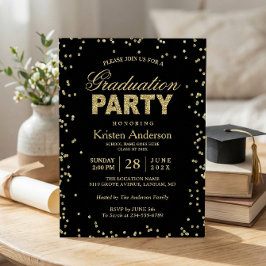 Moderne Gold Glitzer Glitzern Graduation Party Einladung