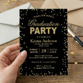 Moderne Gold Glitzer Glitzern Graduation Party Einladung