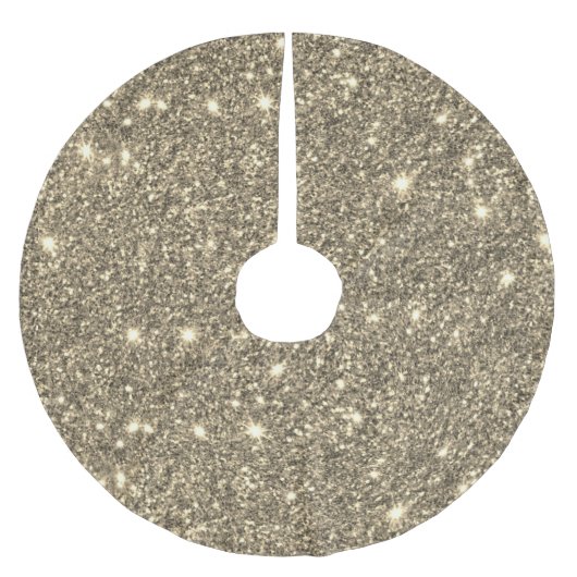 Moderne Gold Glitzer Glitzern Polyester Weihnachtsbaumdecke (Vorderseite)