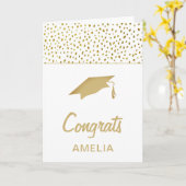 Moderne Gold Glitzer Glückwunschs Graduierungspapi Karte (Gelbe Blume)