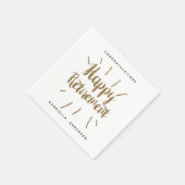 Moderne Gold Glitzer Happy Retirement Serviette (Ecke)