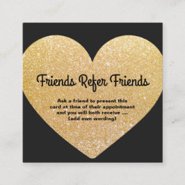 Moderne Gold Glitzer Herz Kundenkarte Empfehlungskarte