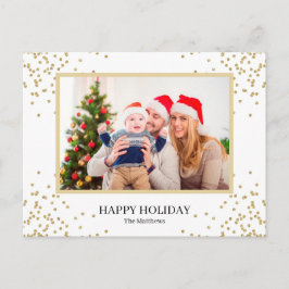 Moderne Gold Glitzer Holiday Family Foto Postkarte