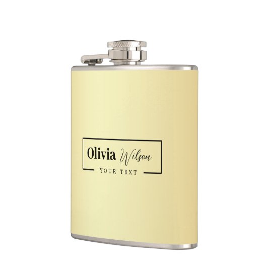 Moderne Gold Glitzer Individuelle Name Flasche Flachmann (Links)