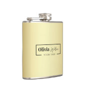 Moderne Gold Glitzer Individuelle Name Flasche Flachmann (Rechts)