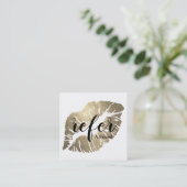 Moderne Gold Glitzer Lips Empfehlen Quadratische Visitenkarte (Stehend Vorderseite)