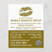 Moderne Gold Glitzer Lips, Makeup Artist Advert Flyer (Vorne)
