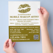 Moderne Gold Glitzer Lips, Makeup Artist Advert Flyer (Hand)
