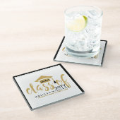 Moderne Gold-Glitzer-Textklasse 2016 Glasuntersetzer (Schrägansicht)