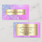 Moderne Gold Glitzer Tropfen machen Künstler Lila Visitenkarte (Vorne/Hinten)