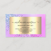 Moderne Gold Glitzer Tropfen machen Künstler Lila Visitenkarte (Rückseite)