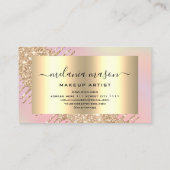 Moderne Gold Glitzer Tropfen machen Künstler rosa Visitenkarte (Rückseite)