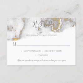 Moderne Gold Glitzer- und Graumarmoreffekte UAWG RSVP Karte