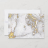 Moderne Gold Glitzer- und Graumarmoreffekte UAWG RSVP Karte (Rückseite)