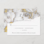 Moderne Gold Glitzer- und Graumarmoreffekte UAWG RSVP Karte (Vorne/Hinten)