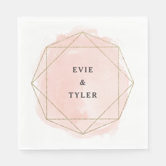 Moderne Gold Glitzer Watercolor Paare Serviette (Vorderseite)