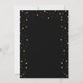 Moderne Gold Glitzern Grad Einladung Black (Rückseite)