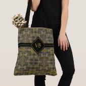Moderne Gold-Glitzern Mit Monogramm Tasche (Von Nahem)